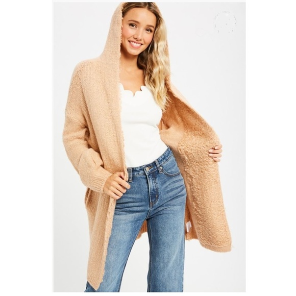 NWT Soft Touch Open Hoodie Cardigan w/Pockets - Picture 4 of 5